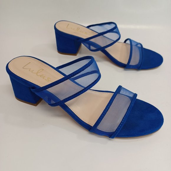 Lulu's Blue Mesh Low Heel Slip On Shoe Size 7.5M - Picture 8 of 14